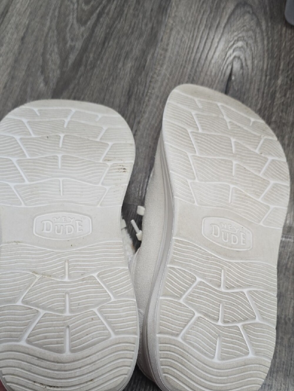 Hey Dude Women's White & Tan Hair On Hide Slip-Ons - Picture 4 of 4